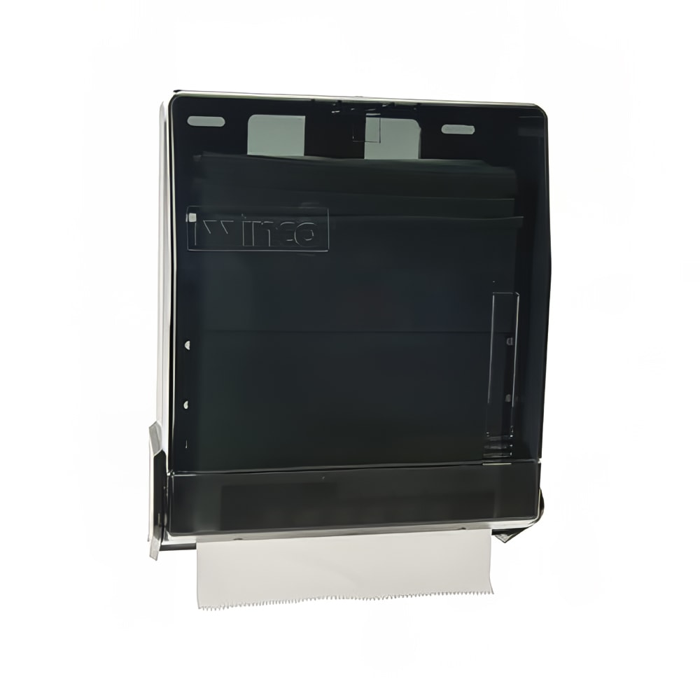 Winco TD-300 Surface Mount Paper Towel Dispenser for M Fold & C Fold - Plastic, Black