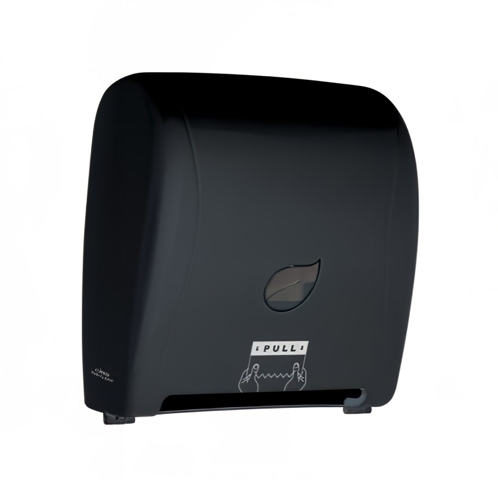 Winco TDAC-8K Wall Mount Touchless Roll Paper Towel Dispenser - Plastic, Black