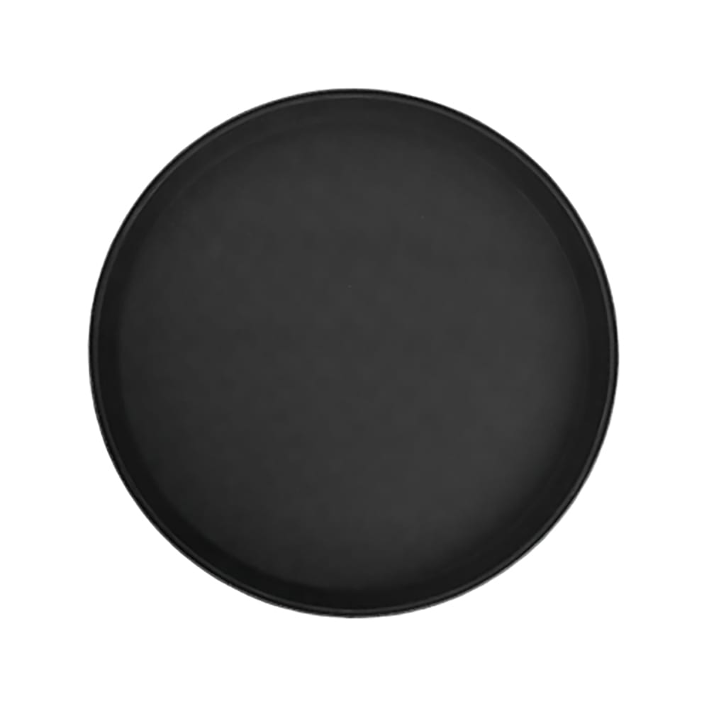 Winco TFG-11K 11" Round Serving Tray - Fiberglass, Black