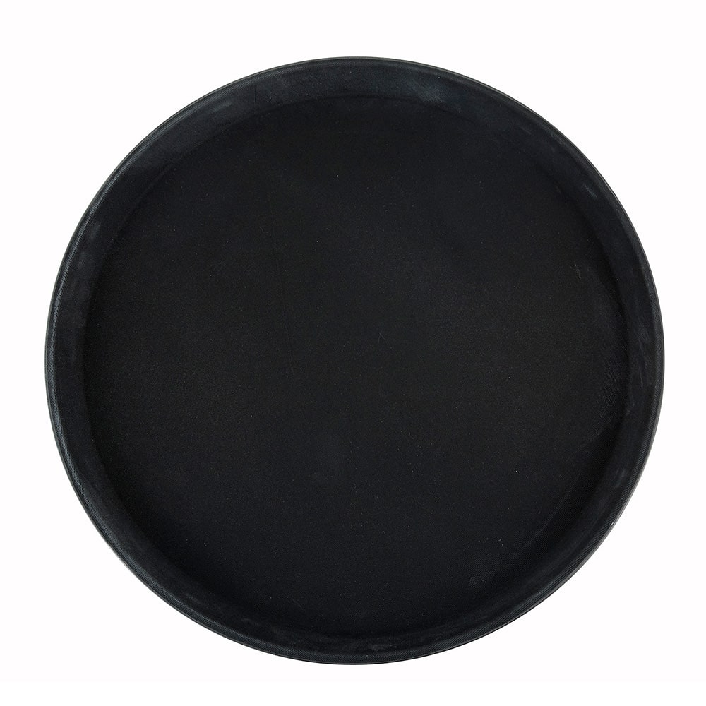 Winco TFG-14K 14" Round Serving Tray - Fiberglass, Black