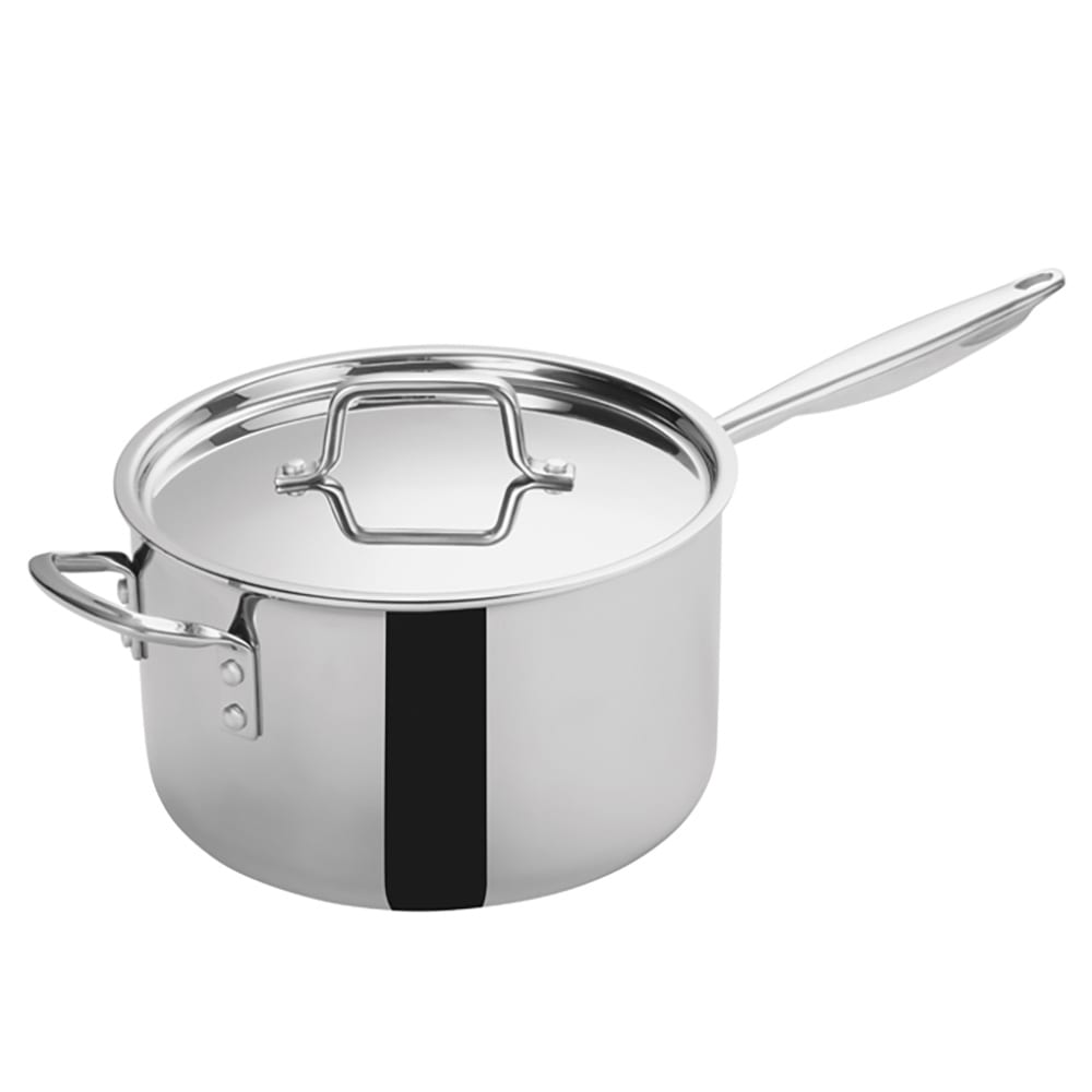 Winco TGAP-7 7 qt Stainless Steel Saucepan w/ Hollow Metal Handle