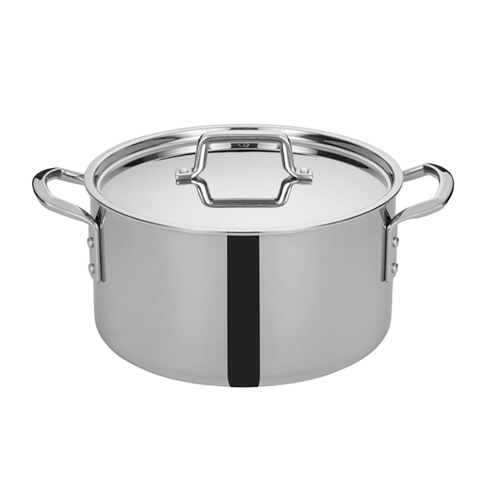 Winco TGSP-12 12 qt Stainless Steel Stock Pot w/ Cover - Induction Ready