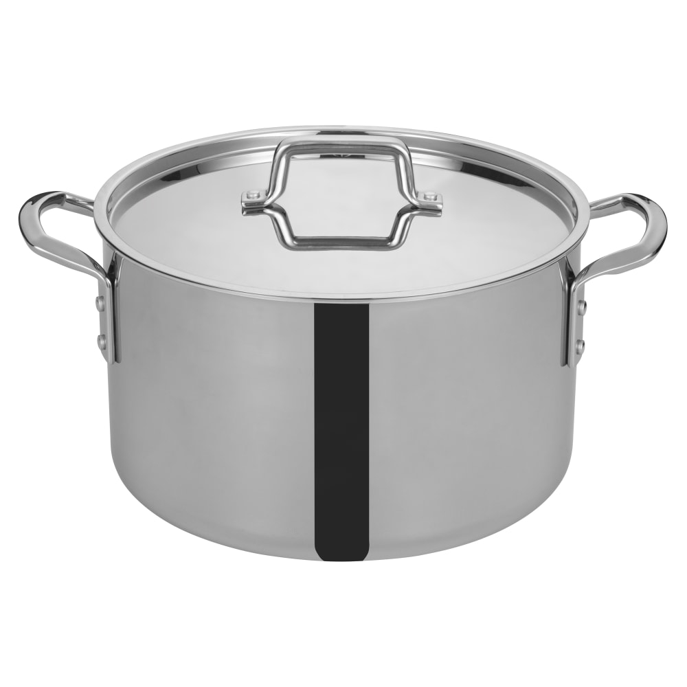 Winco TGSP-16 16 qt Stainless Steel Stock Pot w/ Cover - Induction Ready