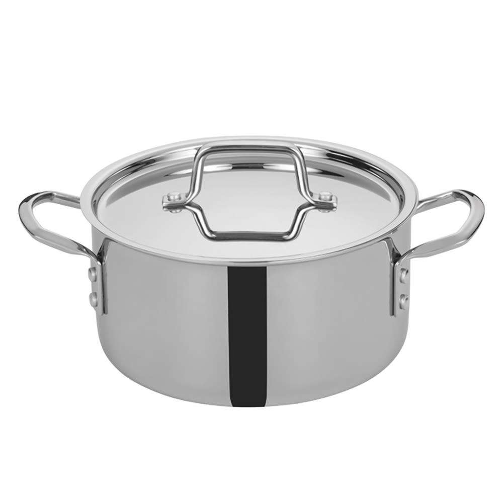 Winco TGSP-4 4 1/2 qt Stainless Steel Stock Pot w/ Cover - Induction Ready