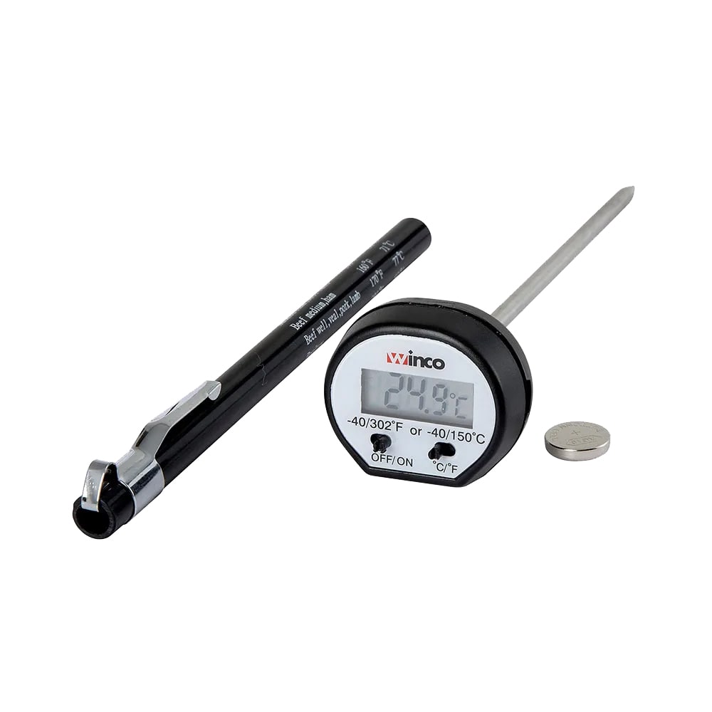 Winco TMT-DG1 Digital Pocket Thermometer w/ 4 3/4" Stem, -40 to 302 Degrees F