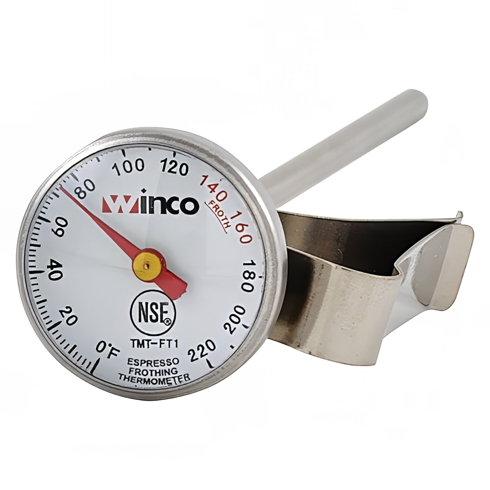 Winco TMT-FT1 Dial Type Frothing Thermometer w/ Clip, 0 220 Temperature Range