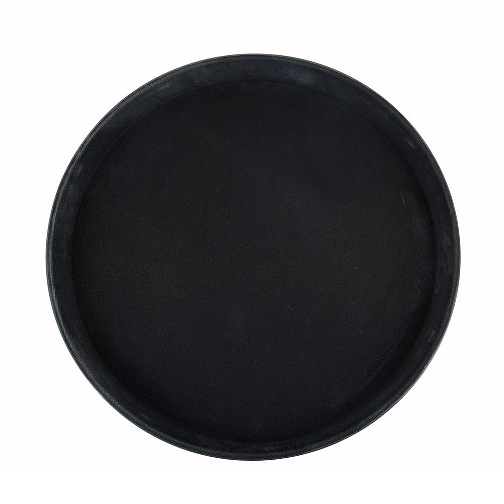 Winco TRH-14K Easy Hold Tray - 14" Round Tray, Black