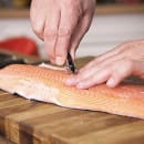 Winco TTG5-2PK Fish Bone Tweezers w/ Straight Tips - Stainless Steel thumbnail 2