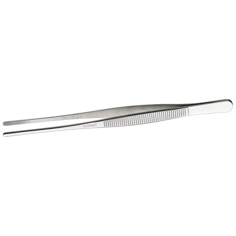 Winco TTG-8S 8" Straight Stainless Steel Tweezer Tongs
