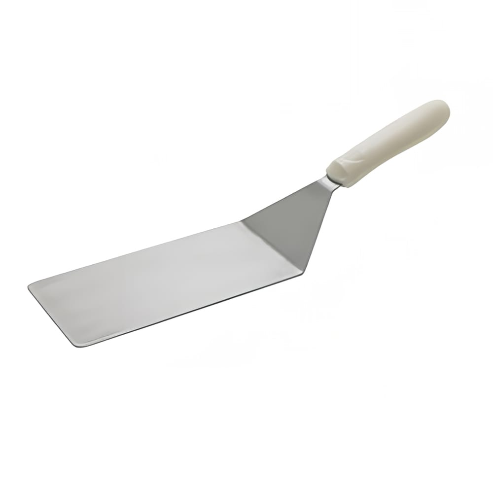 Winco TWP-42 8" x 4" Turner w/ White Polypropylene Handle, Stainless Steel