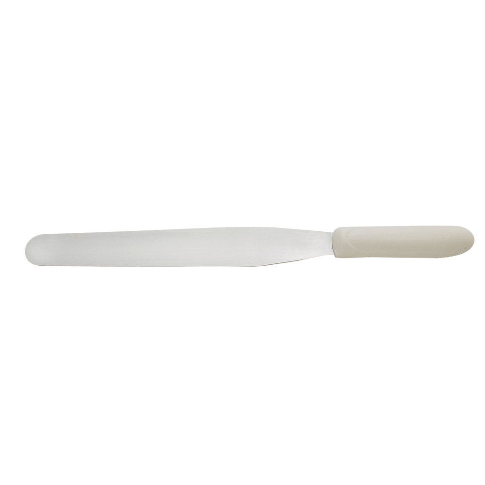 Winco TWPS-9 10" Decorating & Icing Spatula w/ White Plastic Handle, Stainless Steel Blade