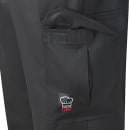Winco UNF-11KL Cargo Chef's Pants w/ Elastic Waist & Drawstring - Poly/Cotton, Black, Large thumbnail 2