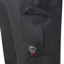 Winco UNF-11KS Cargo Chef's Pants w/ Elastic Waist & Drawstring - Poly/Cotton, Black, Small thumbnail 2