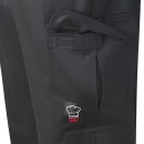 Winco UNF-11KXL Cargo Chef's Pants w/ Elastic Waist & Drawstring - Poly/Cotton, Black, X-Large thumbnail 2