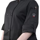 Winco UNF-12KL Signature Chef's Jacket w/ Long Sleeves - Poly/Cotton, Black, Large thumbnail 3