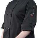 Winco UNF-12KM Signature Chef's Jacket w/ Long Sleeves - Poly/Cotton, Black, Medium thumbnail 3