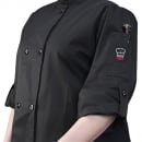 Winco UNF-12KS Signature Chef's Jacket w/ Long Sleeves - Poly/Cotton, Black, Small thumbnail 3