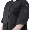 Winco UNF-12KXL Signature Chef's Jacket w/ Long Sleeves - Poly/Cotton, Black, X-Large thumbnail 3