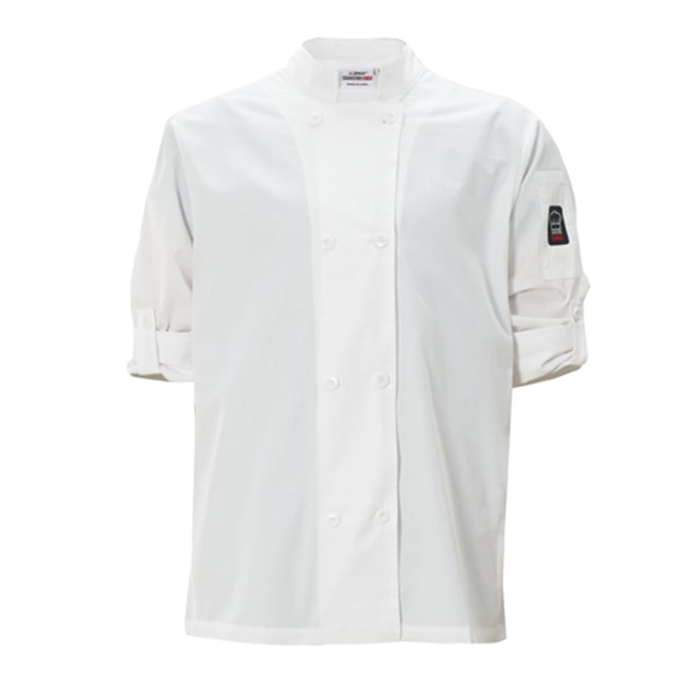 Winco UNF-12W3XL Signature Chef's Jacket w/ Long Sleeves - Poly/Cotton, White, 3X