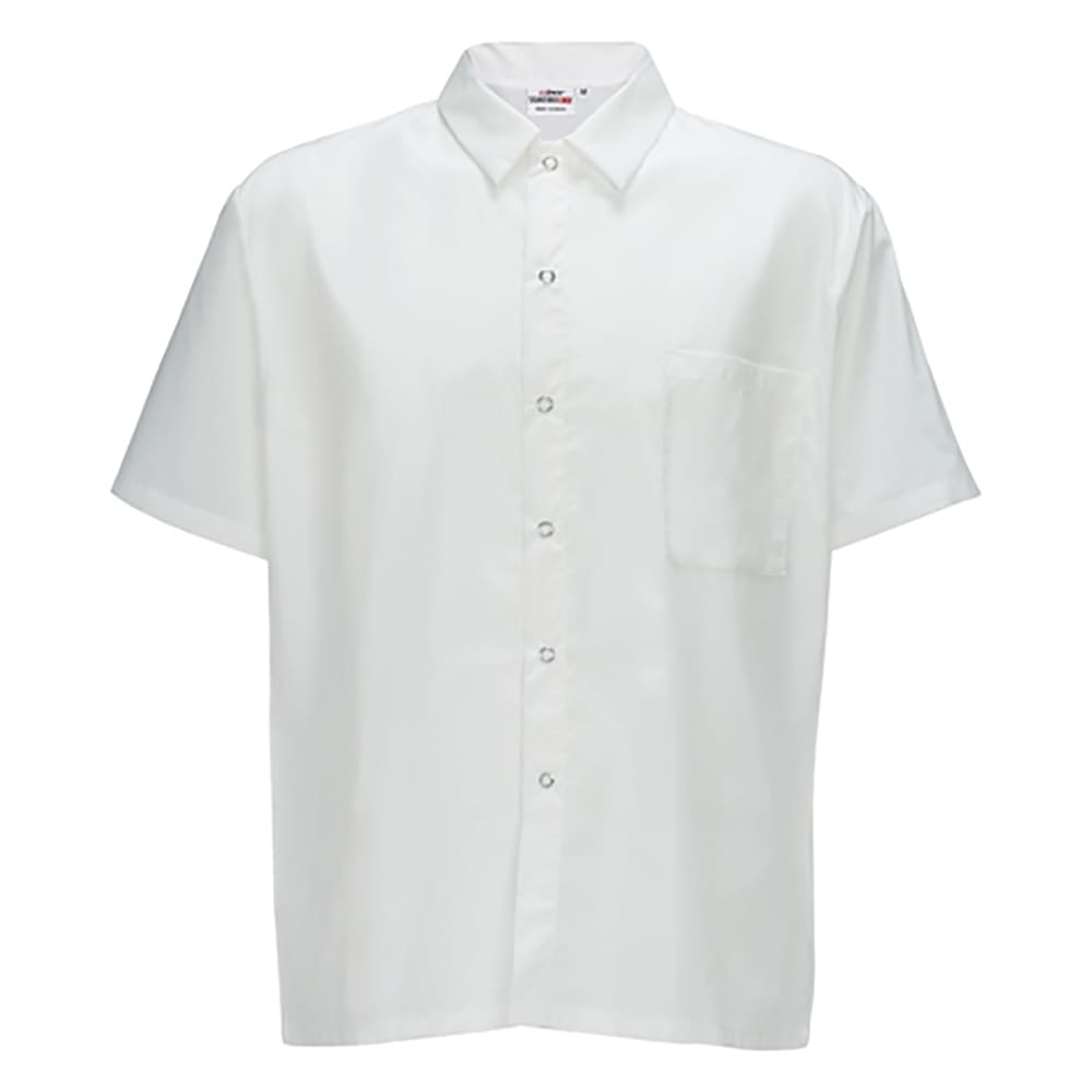 Winco UNF-1WXXL Broadway Chef's Shirt w/ Short Sleeves - Poly/Cotton, White, 2X