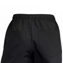 Winco UNF-2KL Newbury Chef's Pants w/ Elastic Waist & Drawstring - Poly/Cotton, Black, Large thumbnail 2