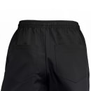 Winco UNF-2KM Newbury Chef's Pants w/ Elastic Waist & Drawstring - Poly/Cotton, Black, Medium thumbnail 2