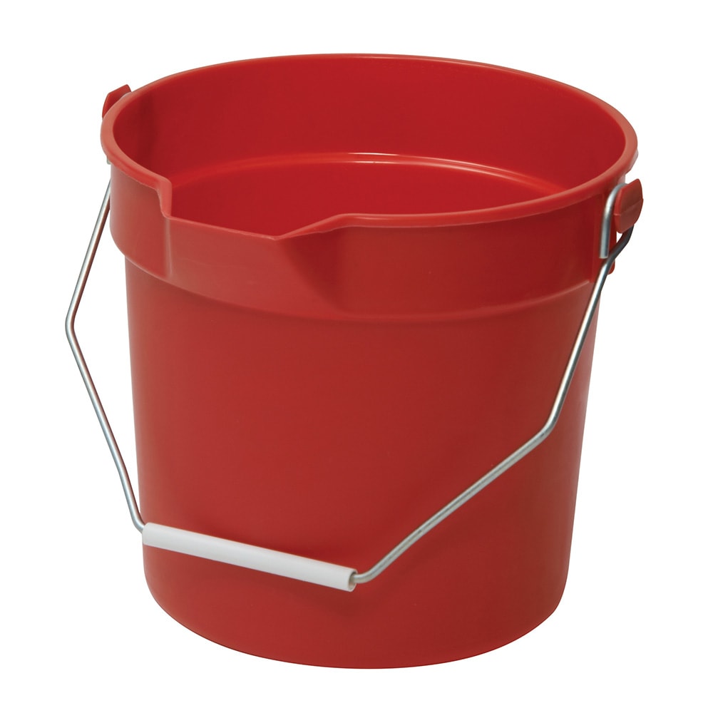 Winco UPP-14R 14 qt Utility Pail w/ Pour Spout - Plastic, Red