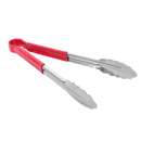 Winco UT-12HP-R 12"L Stainless Utility Tongs, Red thumbnail 3