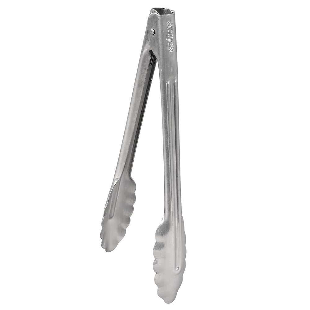 Winco UT-9HT 9"L Stainless Utility Tongs