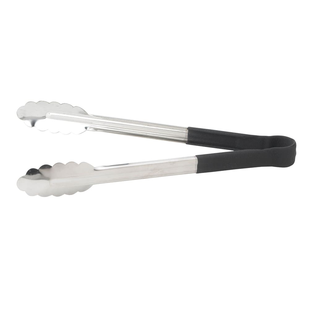 Winco UTPH-16K 16"L Stainless Utility Tongs, Black
