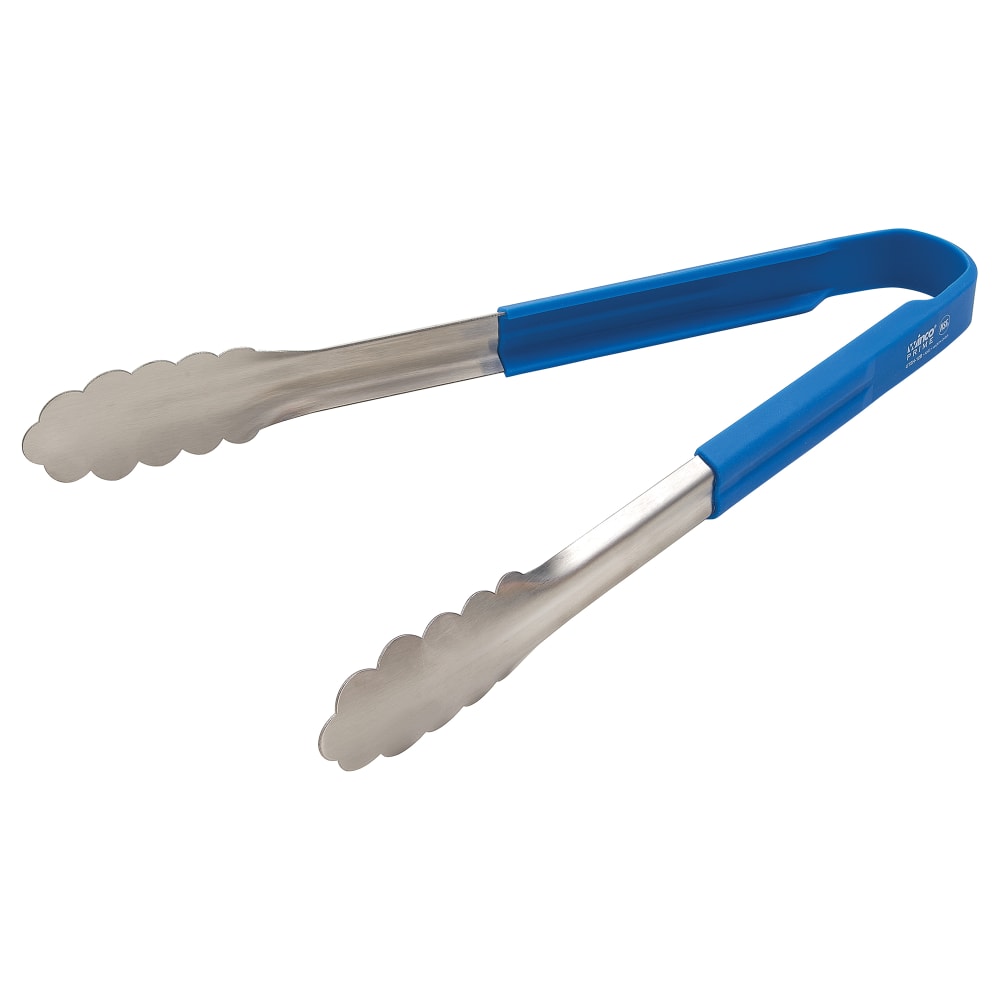 Winco UTSH-12B 12" Stainless Utility Tongs, Blue