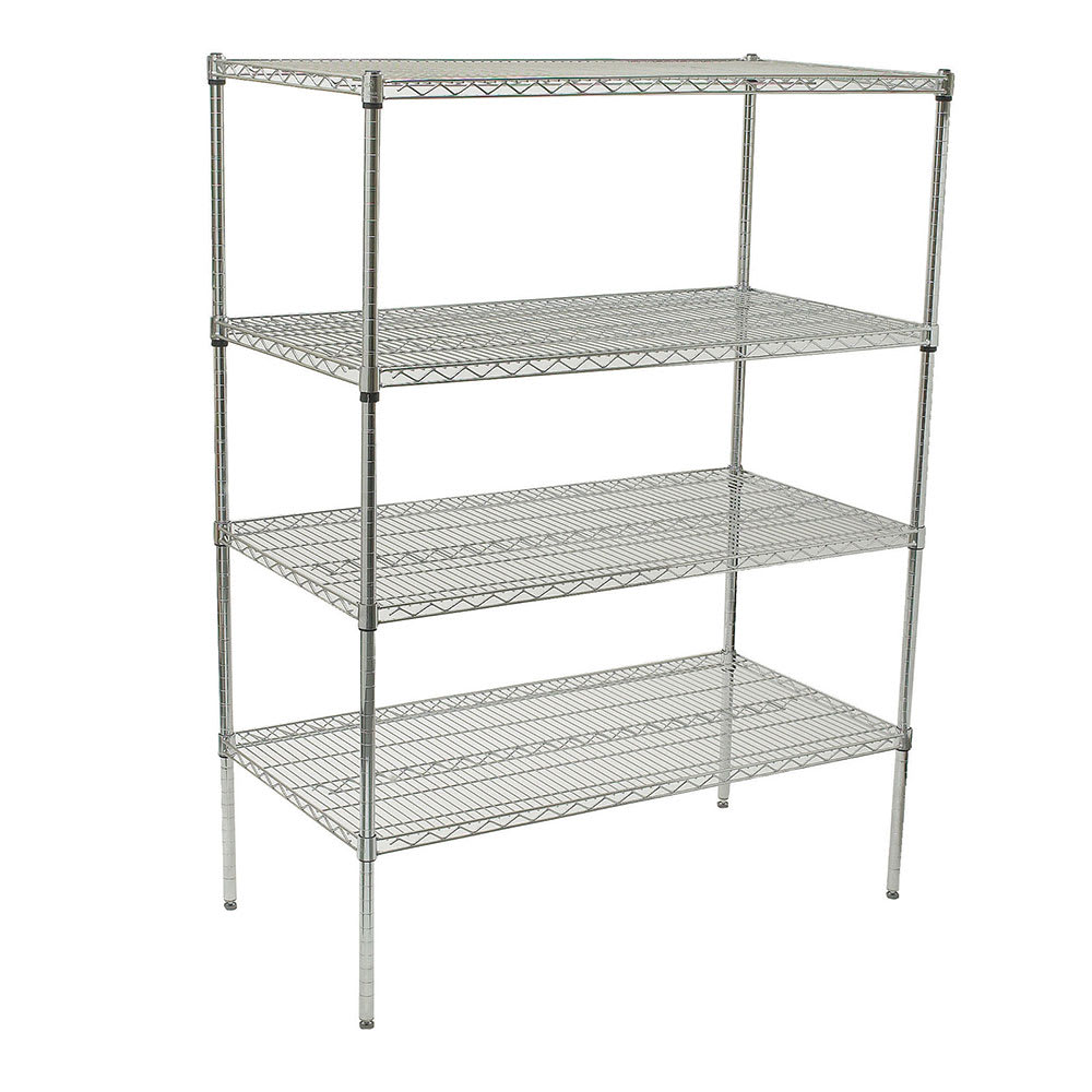 Winco VCS-2448 48" NSF 4-Tier Chrome Wire Shelf Kit - 24"W, 72"H