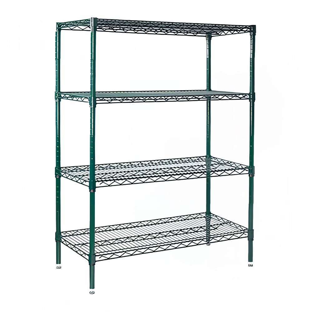 Winco VEXS-2448 48" NSF 4-Tier Epoxy Coated Wire Shelf Kit - 24"W, 72"H