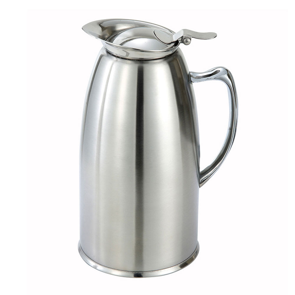 Winco VSS-508 20 oz Stainless Steel Pitcher w/ Lever Top, Gray