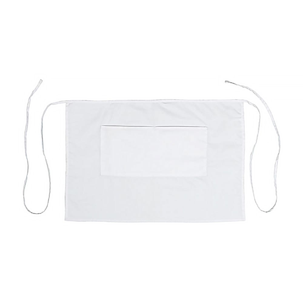 Winco WA-2819W 2 Pocket Waist Apron - 28" x 19", Poly/Cotton, White