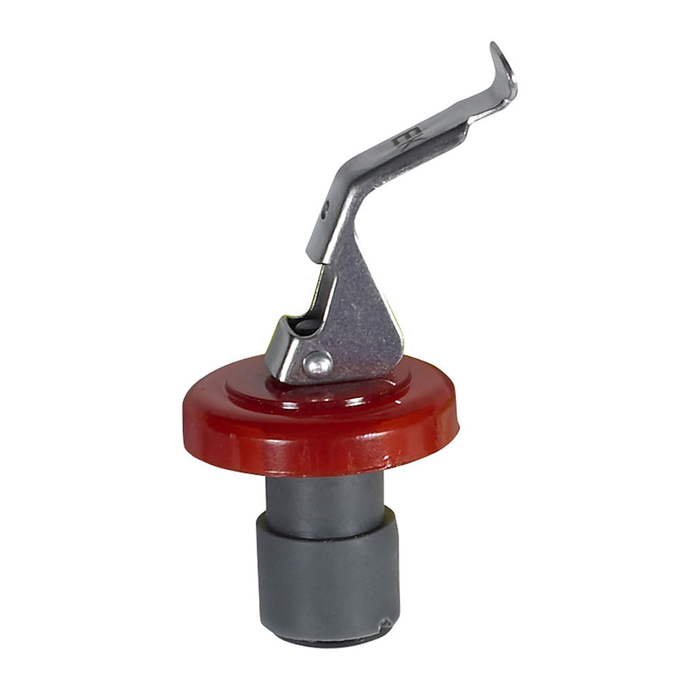 Winco WBS-R Wine Bottle Stopper w/ Thermoplastic Cork & Stainless Clip, Red Collar
