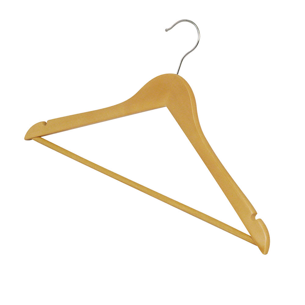 Winco WCH-1 Clothes Hanger, Maple Hardwood