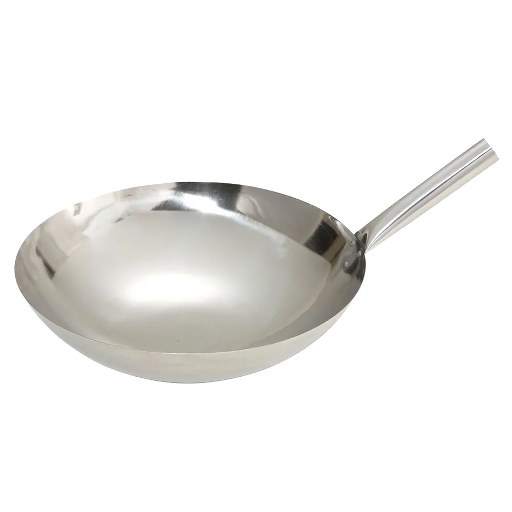 Winco WOK-14N 14" Stainless Stir Fry Pan