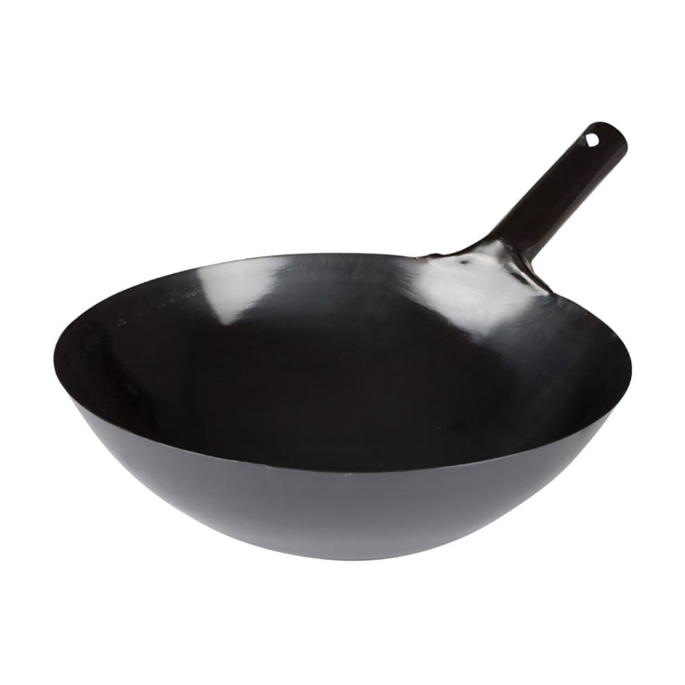 Winco WOK-34 14" Carbon Steel Stir Fry Pan - No Interior Rivets
