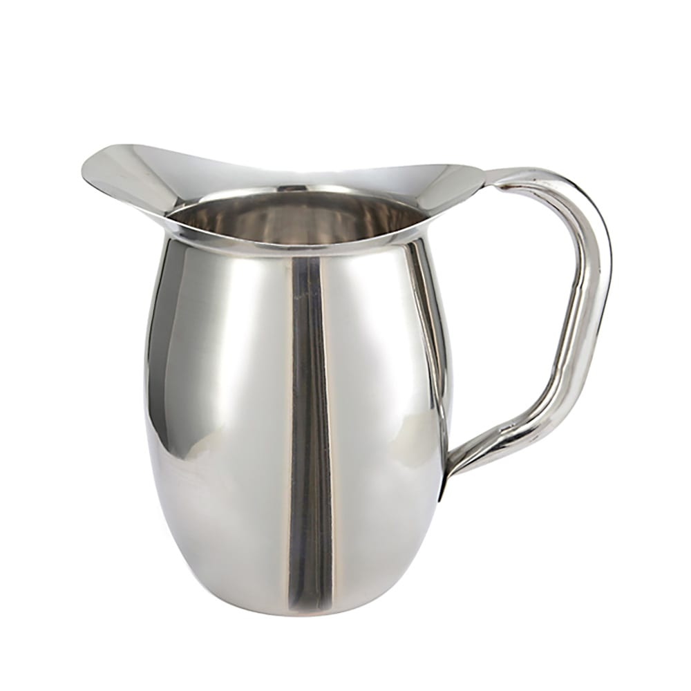 Winco WPB-2 64 oz Stainless Steel Bell Pitcher w/ Mirror Finish