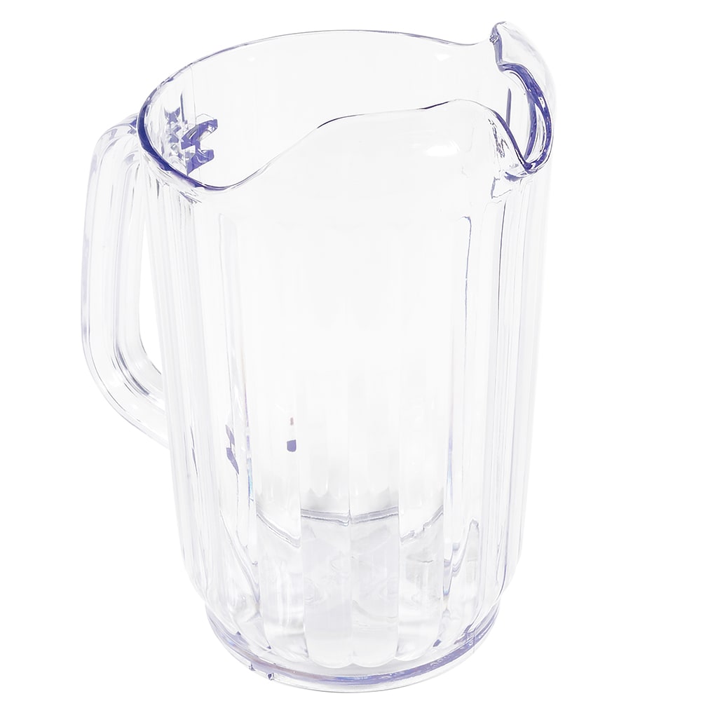 Winco WPC-32 32 oz Plastic Pitcher w/ Fluted Sides, Clear