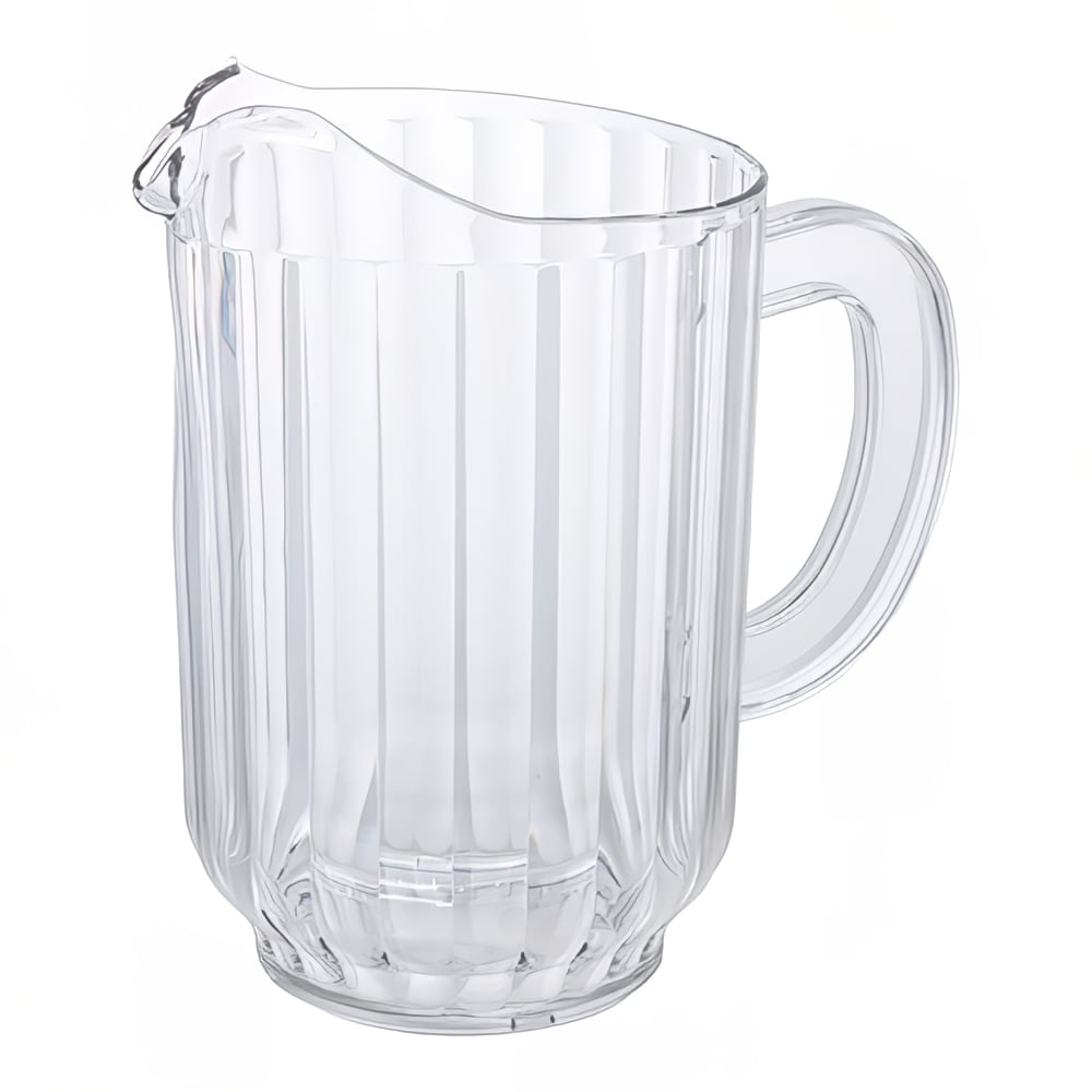 Winco WPC-60 60 oz Plastic Pitcher w/ Fluted Sides, Clear