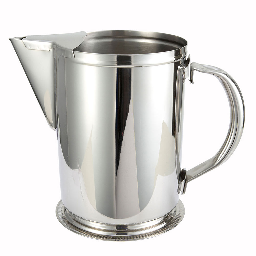 Winco WPG-64 64 oz Stainless Steel Pitcher w/ Ice Guard