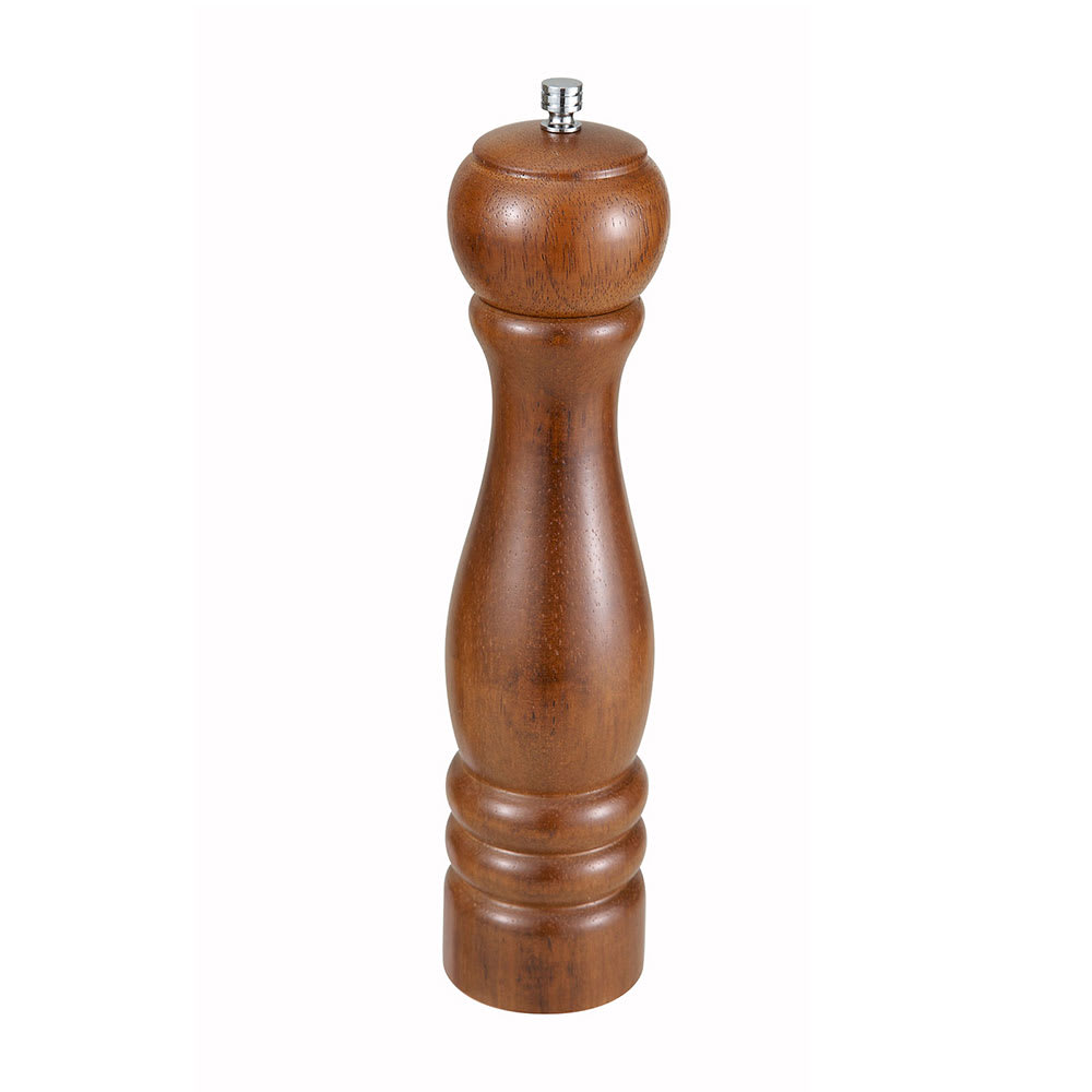 Winco WPM-10 10"H Pepper Mill - Rubberwood, Brown