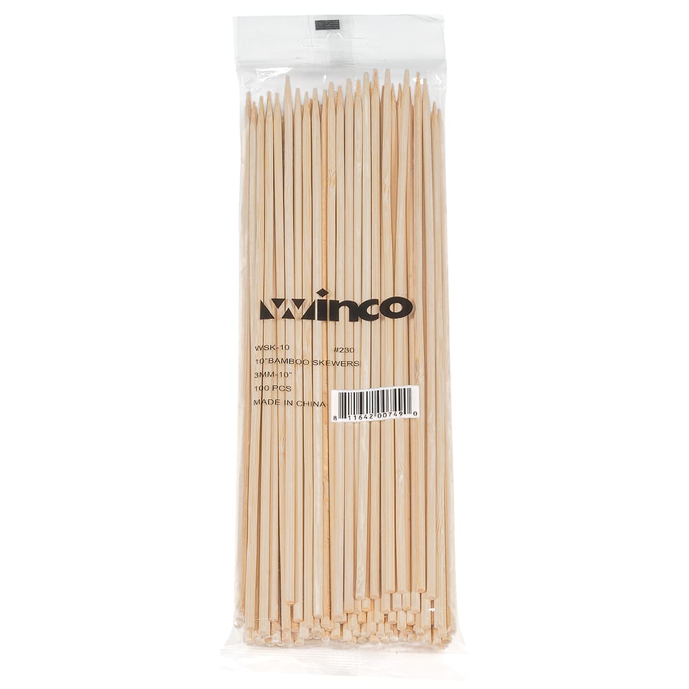 Winco WSK-10 10" Bamboo Skewers