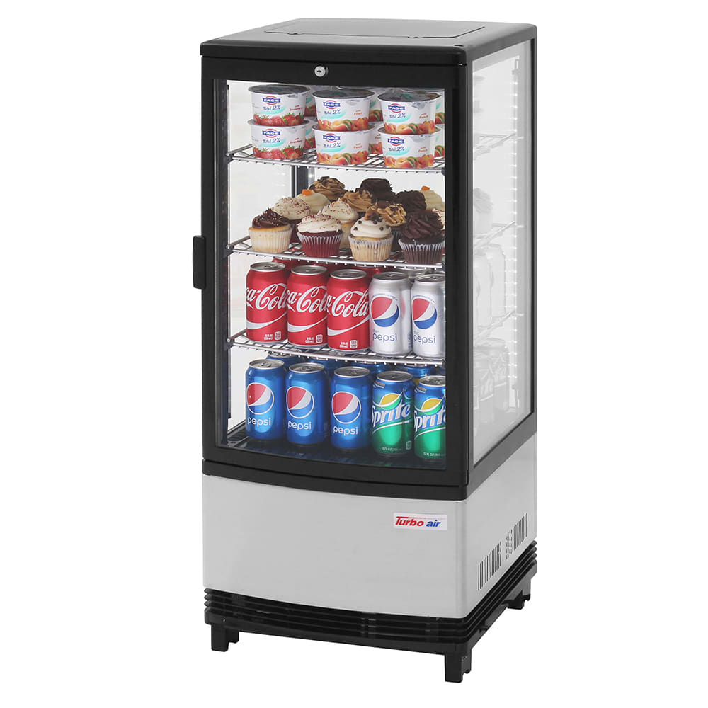 Turbo Air CRT-77-1R-N 16 3/4" Countertop Refrigerator w/ Front Access - Swing Glass Door, Black, 115v