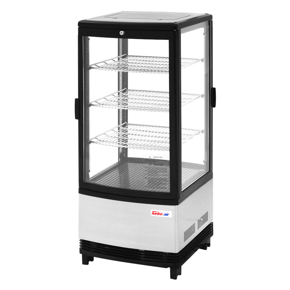 Turbo Air CRT-77-2R-N 16 3/4" Countertop Refrigerator w/ Pass Thru Access - Swing Glass Door, Black, 115v