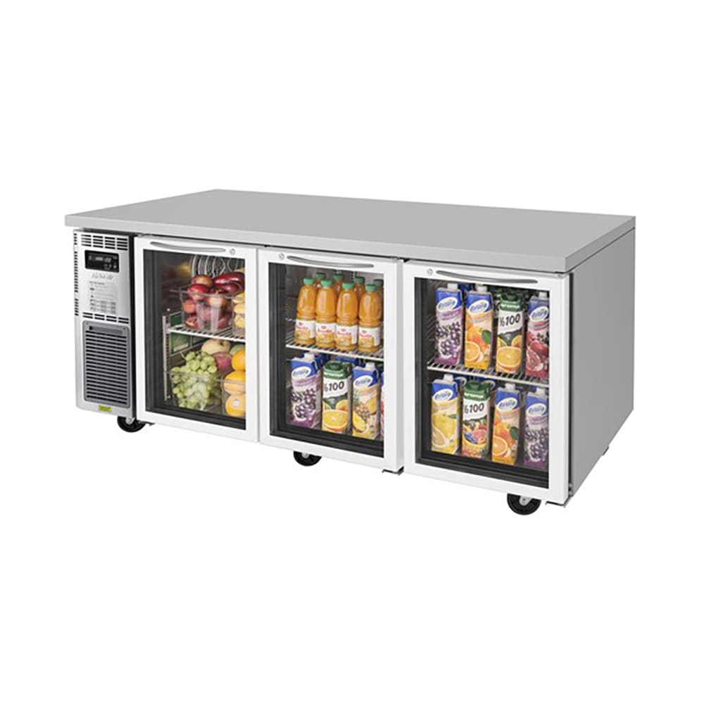 Turbo Air JUR-72-G-N 70 7/8" W Undercounter Refrigerator w/ (3) Sections & (3) Doors, 115v