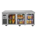 Turbo Air JUR-72-G-N 70 7/8" W Undercounter Refrigerator w/ (3) Sections & (3) Doors, 115v thumbnail 2