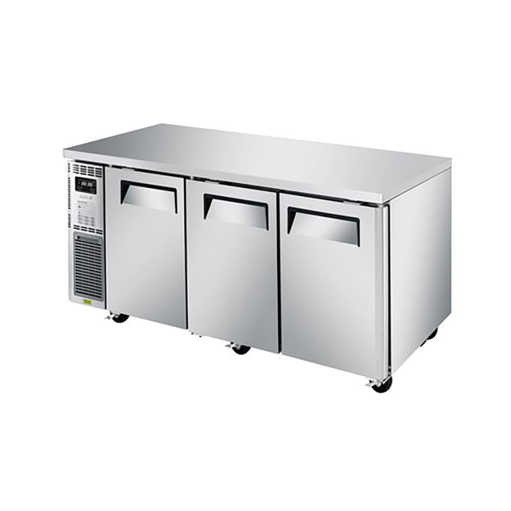 Turbo Air JURF-72-N 70 7/8" W Undercounter Refrigerator/Freezer Combo w/ (3) Sections & (3) Doors, 115v